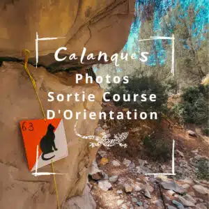 balise de course d'orientation dans le parc national des calanques